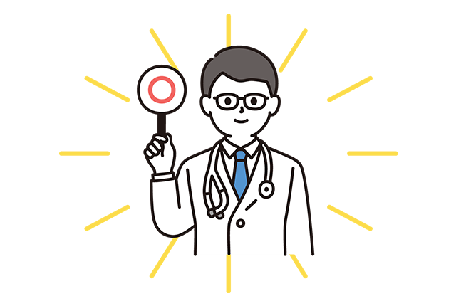 ◎を持っている医師のイラスト